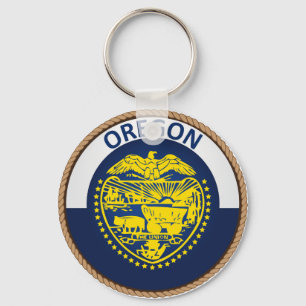 State of Oregon Flag Seal Key Ring