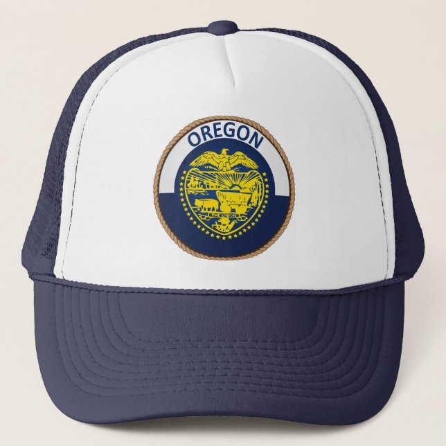 State of Oregon Flag Seal Trucker Hat (Front)