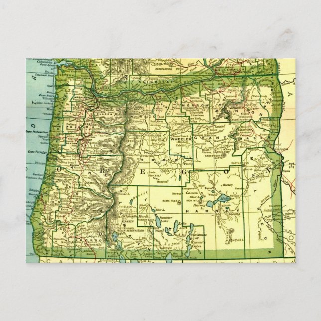 State of Oregon Map Postcard (Front)