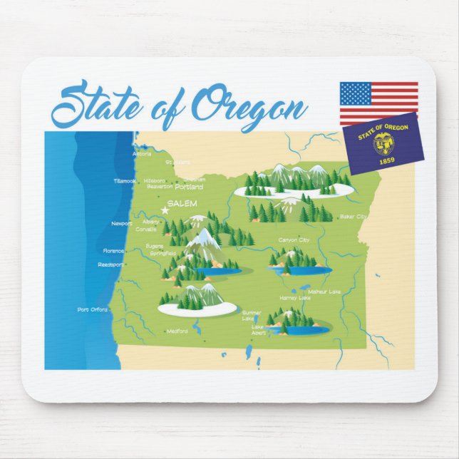 State of Oregon Mouse Pad (Front)