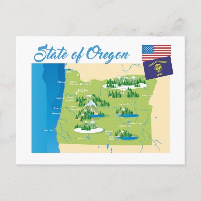 State of Oregon Postcard (Front)