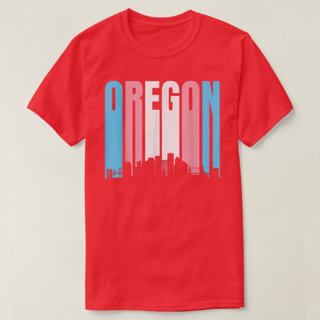 State Of Oregon Trans Pride Flag  Transgender  T-Shirt (Design Front)