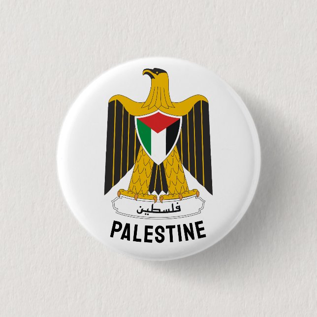 State of Palestine coat of arms 3 Cm Round Badge (Front)