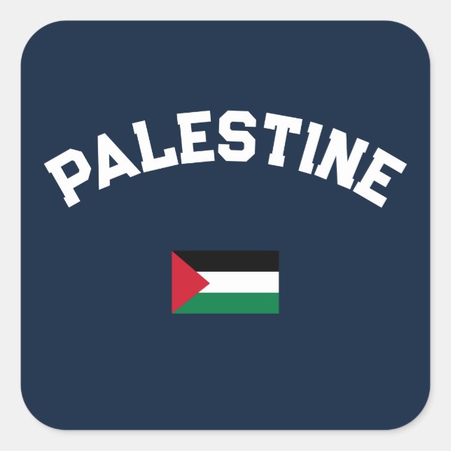 State of Palestine Varsity College University Square Sticker (Front)