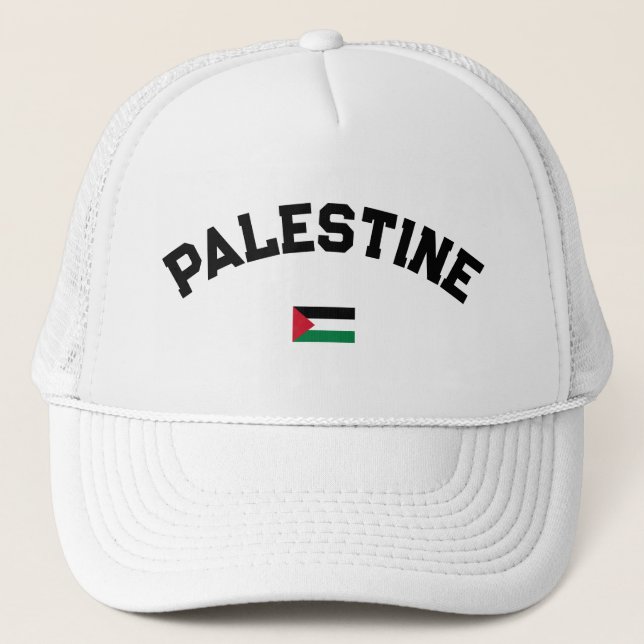 State of Palestine Varsity College University Styl Trucker Hat (Front)