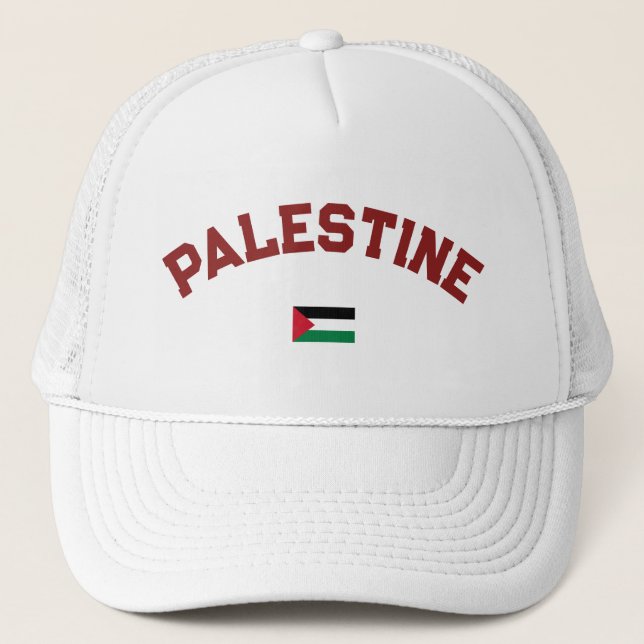 State of Palestine Varsity College University Styl Trucker Hat (Front)