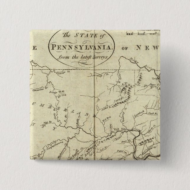 State of Pennsylvania 15 Cm Square Badge (Front)