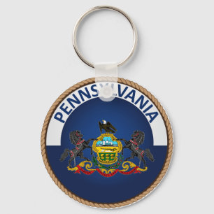 State of Pennsylvania Flag Seal Key Ring