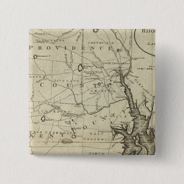 State of Rhode Island 2 15 Cm Square Badge (Front)