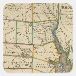 State of Rhode Island 3 Square Sticker