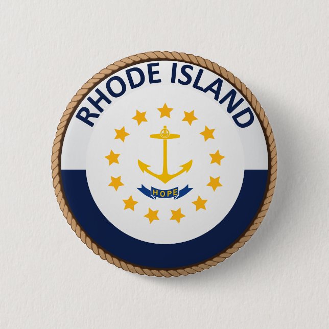 State of Rhode Island Flag Seal Button (Front)