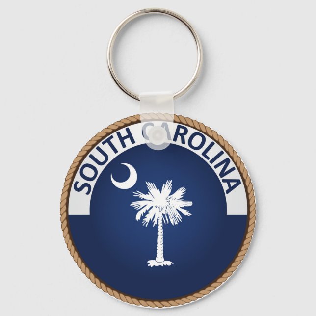 State of South Carolina Flag Seal Key Ring (Front)