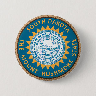 State of South Dakota Flag Seal Button