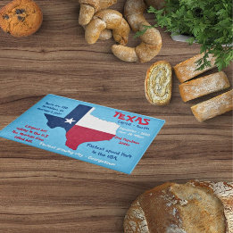 State of Texas Amazing Fact Glass  Cutting Board