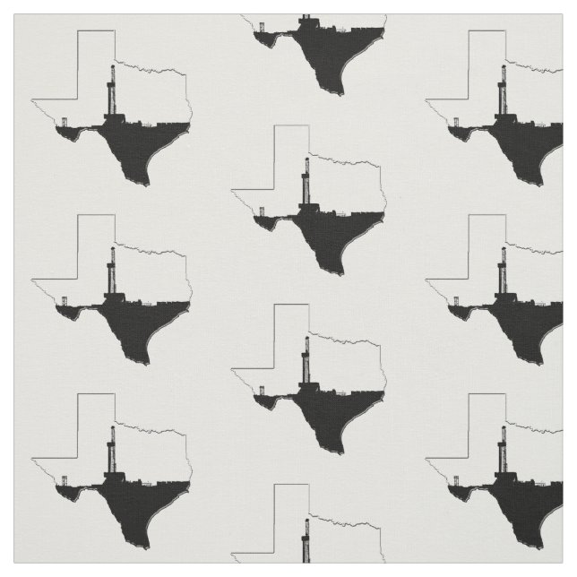 State of Texas and Oil Drilling Rig Fabric (Swatch)