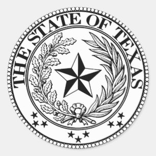 State of Texas Classic Round Sticker, Glossy Classic Round Sticker
