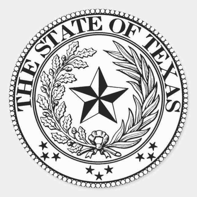 State of Texas Classic Round Sticker, Glossy Sticker (Front)