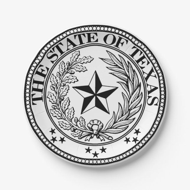 State of Texas Custom Paper Plates 7" (Front)