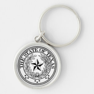 State of Texas Keychain White Premium