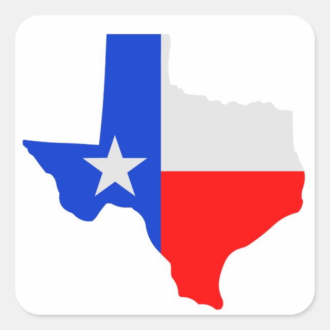 State of Texas Lone Star Square Sticker (Front)