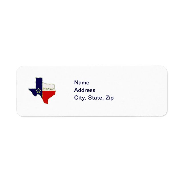 STATE OF TEXAS RETURN ADDRESS LABEL (Front)