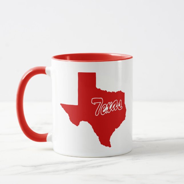 State Of Texas Shape Red Mug (Left)
