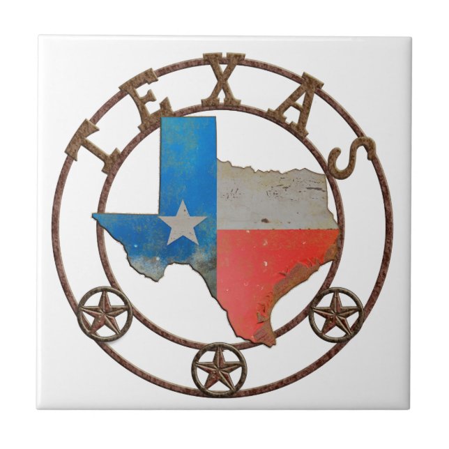 State of Texas Wrought Iron Ceramic Tile (Front)
