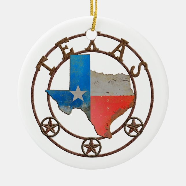 State of Texas Wrought Iron Ceramic Tree Decoration (Front)