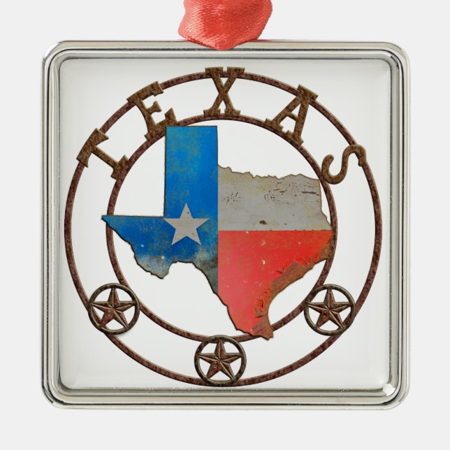State of Texas Wrought Iron Metal Ornament (Front)