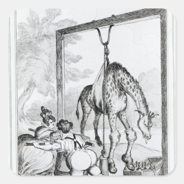 State of the Giraffe, 1829 Square Sticker (Front)