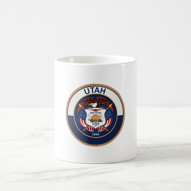 State of Utah Flag seal Coffee Mug (Center)