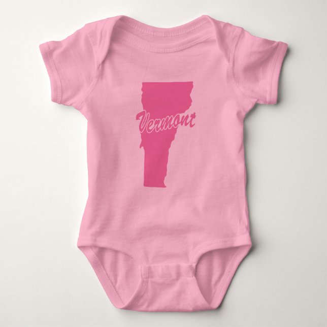 State Of Vermont Shape Baby Bodysuit (Front)