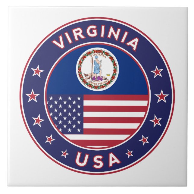 State of Virginia Ceramic Tile (Front)