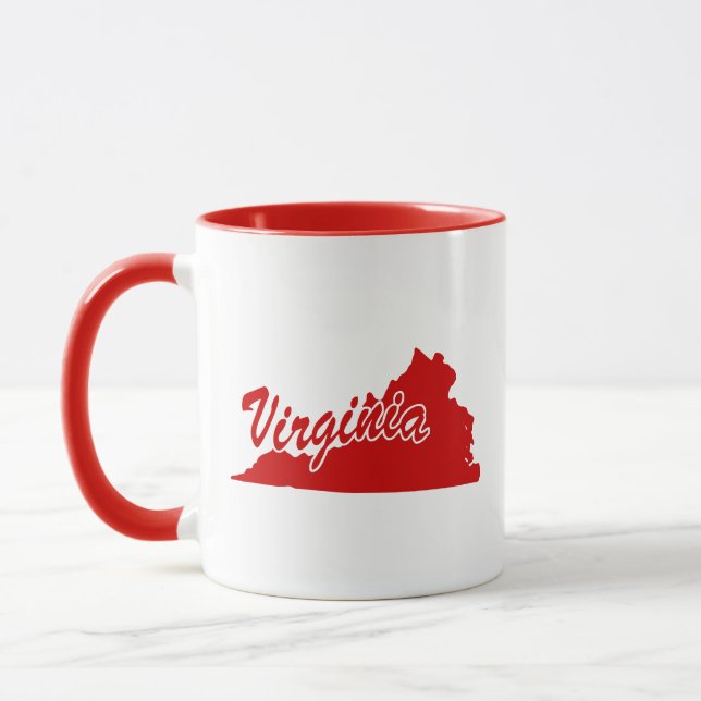 State Of Virginia Shape Red Mug (Left)