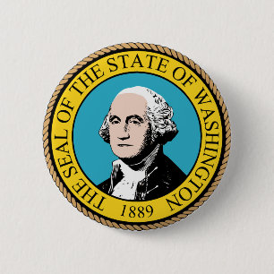 State of Washington Flag Seal Button