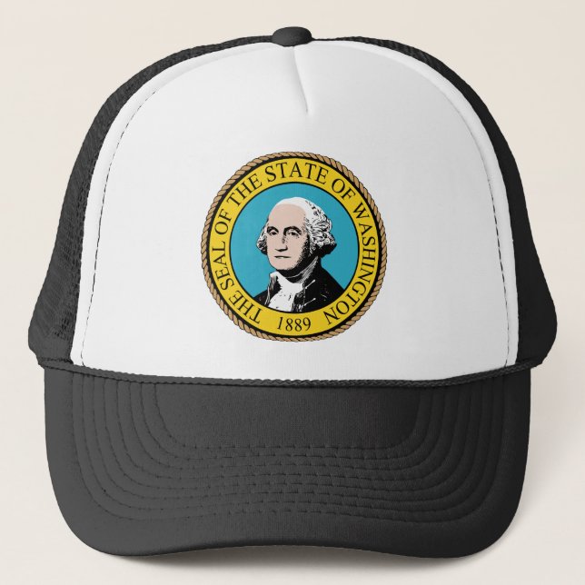 State of Washington Flag Seal Trucker Hat (Front)