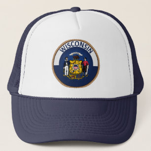 State of Wisconsin Flag Seal Trucker Hat