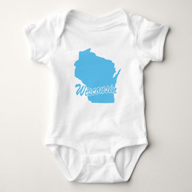 State Of Wisconsin Shape Baby Bodysuit (Front)