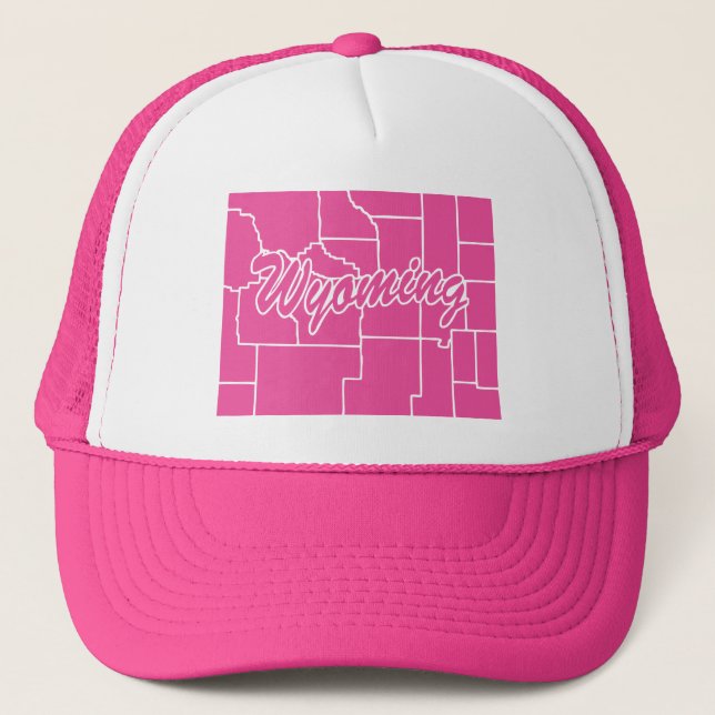 State Of Wyoming Shape Trucker Hat (Front)