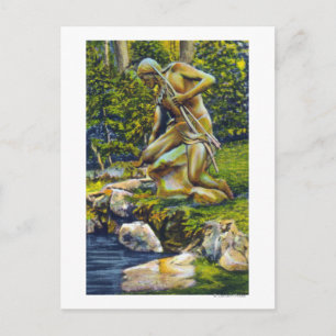 State Park Indian Statue Postcard