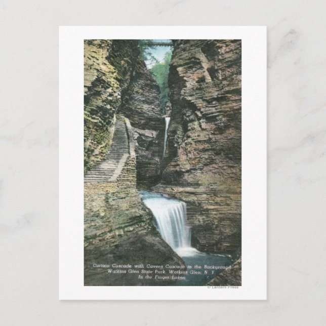 State Park View of Curtain and Cavern Cascades Postcard (Front)