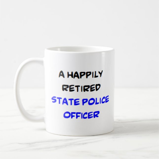 state police officer retired coffee mug (Left)