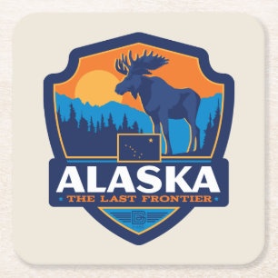 State Pride Alaska Square Paper Coaster