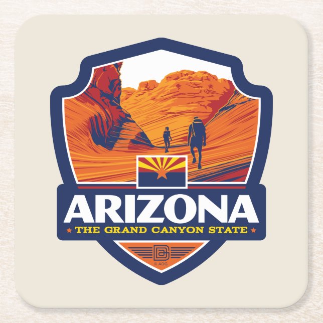 State Pride | Arizona Square Paper Coaster (Front)