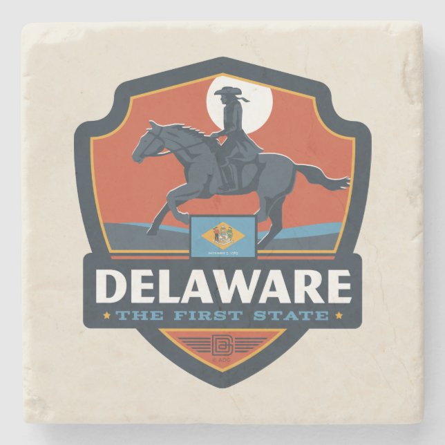 State Pride | Delaware Stone Coaster (Front)