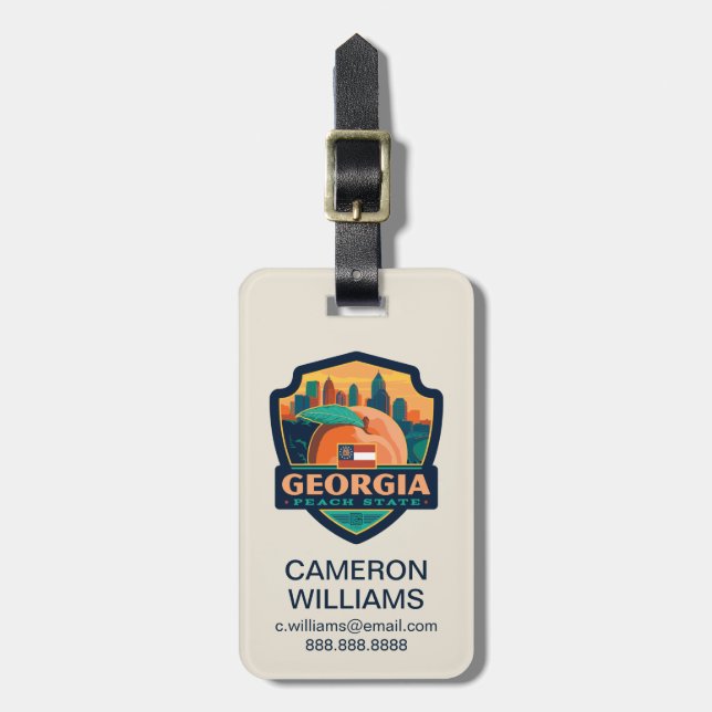 State Pride | Georgia Luggage Tag (Front Vertical)