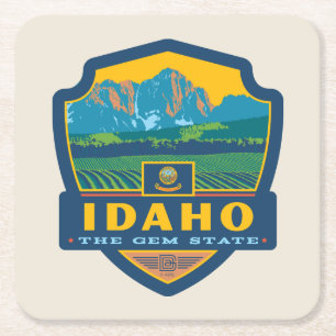 State Pride Idaho Square Paper Coaster