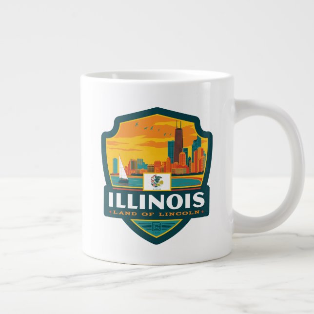 State Pride | Illinois Large Coffee Mug (Right)