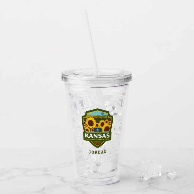 State Pride | Kansas Acrylic Tumbler (Front Ice)