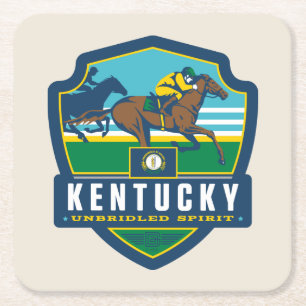 State Pride Kentucky Square Paper Coaster